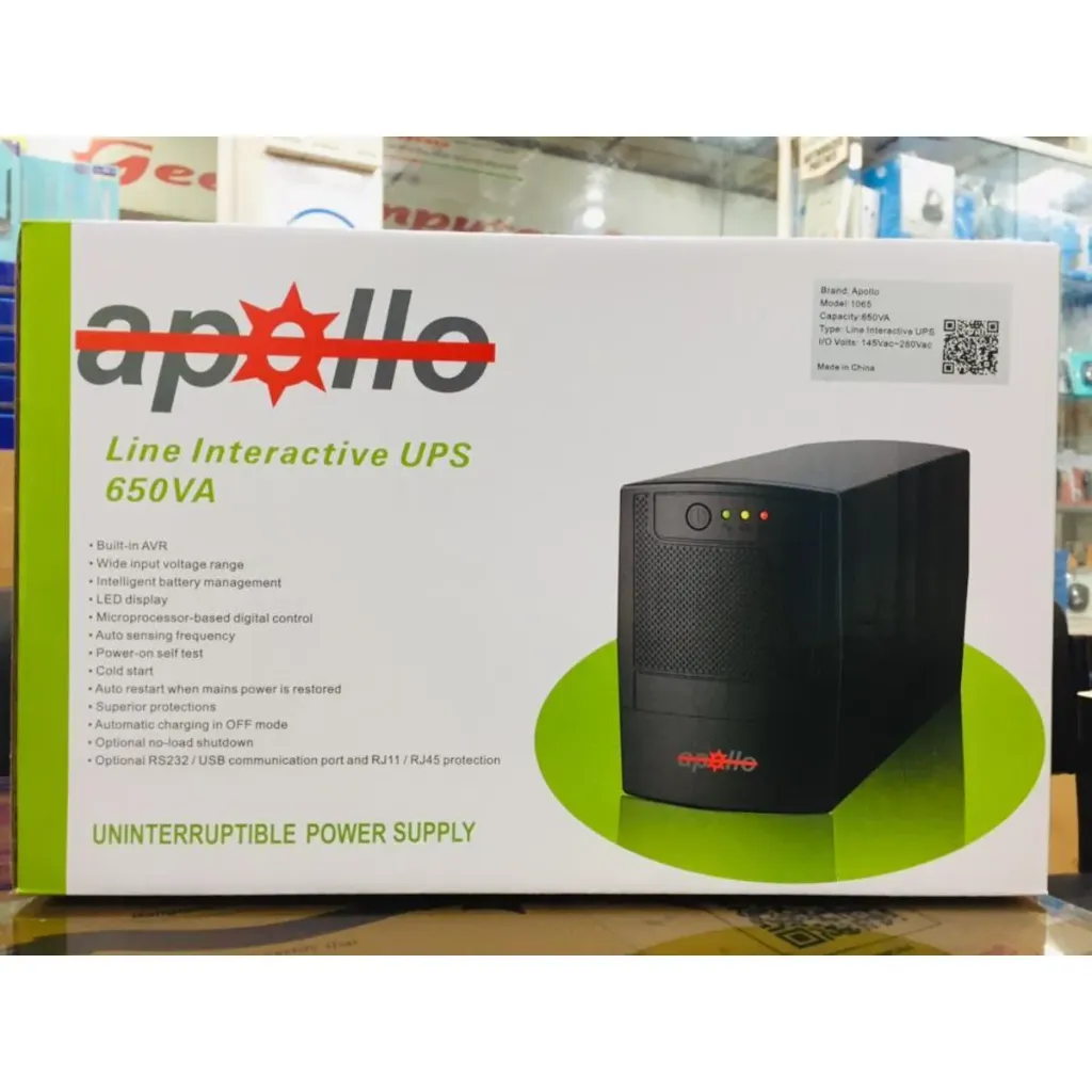 Apollo 650VA Ofline UPS - Black